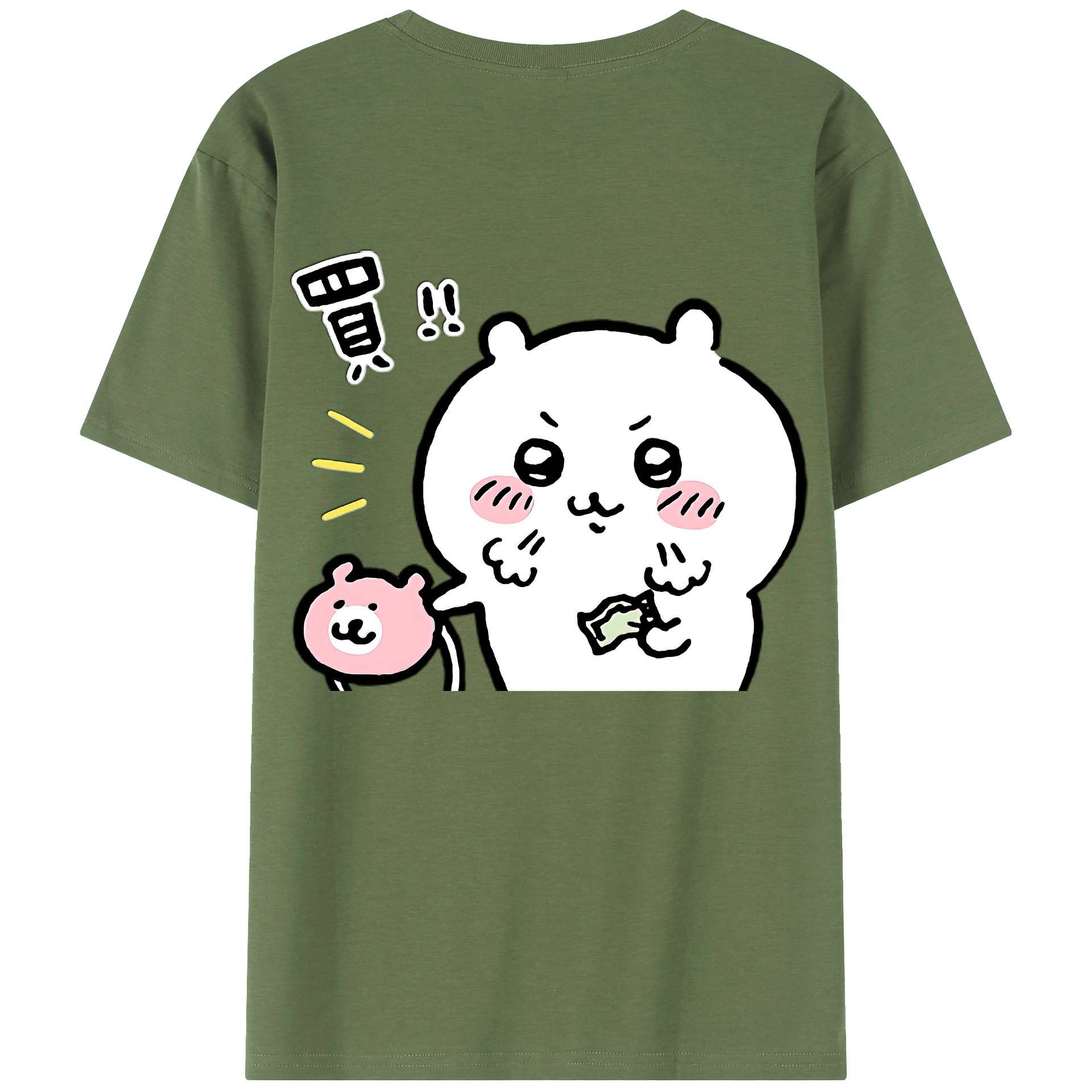 （画像用） ちいかわ ちいかわ Chii-kawa chiikawa 綿100％ メンズ半袖Tシャツ（バックプリント） 通気性
